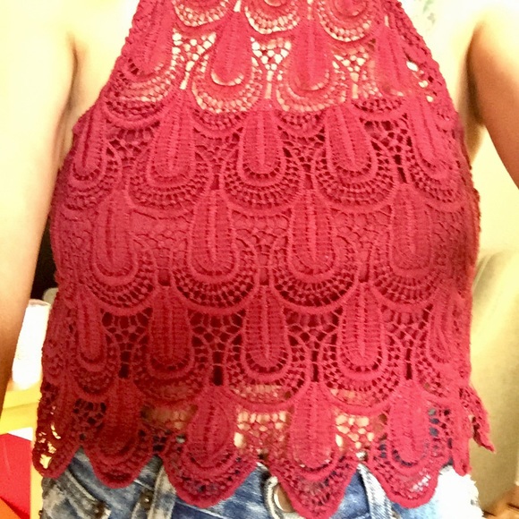 Pacsun- LA Hearts crochet halter crop top … - Picture 2 of 9